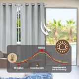 1 x RAW Customer Returns Utopia Bedding Blackout Modern Living Room Curtains 2 Pieces 140x175 cm, Grayish White - Thermal Insulating Cold and Heat Curtains for Bedroom, Living Room and Kitchen with Eyelets - RRP €23.4