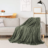 1 x RAW Customer Returns PiccoCasa cuddly blanket, fleece blanket, soft and lightweight blanket, knitted pattern, easy to care for, made of plush, airy sofa blanket, fleece couch blanket blanket for indoor or outdoor use, green, 150 x 200 cm - RRP €32.26