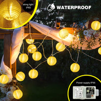 1 x RAW Customer Returns Auting fairy lights lanterns outdoor indoor, 5 meters 20 LED lanterns 8 modes fairy lights lantern with remote control memory function timer plug lantern for garden, yard, wedding, party decoration warm white  - RRP €19.99