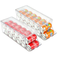 1 x RAW Customer Returns Puricon 2 Pack Can Holder Refrigerator Organizer with Lid for Canned Drinks, Stackable Plastic Can Dispenser Cans Can Holder Container Drinks Storage Box Kitchen Storage BPA Free - Medium - RRP €24.85