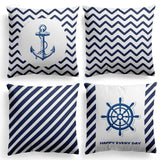 1 x Brand New MIULEE Set of 4 Marine Style Cushion Cover Decorative Cushion Cover Sofa Cushion Decorative Cushion Couch Cushion Geometric Pattern Decorative Cushion for Sofa Couch Living Room Bedroom 45 x 45 cm - RRP €20.32