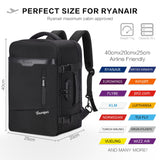 1 x RAW Customer Returns YOUNGOA hand luggage 40x20x25 travel backpack travel bag for Ryanair plane with laptop compartment 20L YG063 Black - RRP €39.34