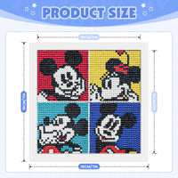 3 x Brand New TOSTOG Diamond Painting Children with Wooden Frame, Cartoon Anime Mouse Full Gem Art Painting Kit Adult Children Boy Girl, 5D DIY Diamond Painting Pictures for Home Wall Decor 18 x 18 cm - RRP €8.97