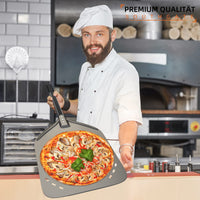 1 x RAW Customer Returns SOUTHGATE Perforated Peel and Pizza Cutter - Set of 2 Pizza Peel Hard Anodized Aluminum Stainless Steel Removable Non-Stick 30 x 35cm, Large Pizza Knife 8.5 x 24cm - RRP €37.3