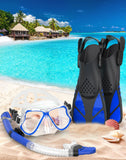 1 x RAW Customer Returns Zenoplige snorkel set adults with fins, anti-fog panoramic diving goggles, dry top snorkel and swimming fins, 3 in 1 snorkel set for swimming, diving - RRP €46.38