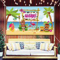 4 x Brand New Hawaiian Party Decoration Supplies Beach Backdrop Party Banner Luau Party Photo Booth Backdrop Banner for Luau Party Decorations for Aloha Themed Parties, 72.8 x 43.3 inches - RRP €47.96