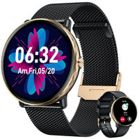 1 x RAW Customer Returns Smartwatch Wristwatch Fitness Watch Compatible Android iOS Women s Watch with 1.43 Round AMOLED Touchscreen Metal Bracelet Waterproof Blood Pressure Pedometer Sports Watch Heart Rate Phone Function Alarm Clock Watches - RRP €59.99