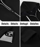 1 x Brand New igeekwell Men s Hoodie, Men s Zip Hoodie, Casual Sweatshirt, Classic Color Matching Hoody Black-2XL  - RRP €44.99