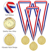 1 x RAW Customer Returns Donrime Metal Award Medals, 12 Pieces Gold Medal Winner Medals for Children Adults Awards for Sports Day, Gymnastics Competitions, Party Favors - RRP €17.09