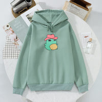 5 x Brand New Women s Pullover Hoodie Girls Teenager Kawaii Frog Hoodie Autumn Winter Warm Hooded Tops Casual Sports Sweatshirt 2XL, Green-2  - RRP €99.85