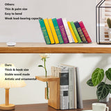 1 x RAW Customer Returns Wooden Bookends, Heavy Duty Bookends, Decorative Bookshelf, Bookends for Shelves, Non-Slip Bookend for Shelves Desk, Office, Home Books Walnut  - RRP €19.9