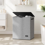 1 x RAW Customer Returns SOLEDI 145L laundry basket, laundry collector 2 compartments with lid and 2 laundry bags - laundry sorter large XXXL for bathroom, bedroom, laundry room, children s room - 2 x 72.5L gray - RRP €36.29