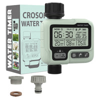 1 x RAW Customer Returns CROSOFMI Garden Irrigation Controller Automatic Watering Timer Irrigation Programmer IPX5 Waterproof Rain Delay Manual Watering Mode Child Lock Function - RRP €29.47