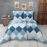 1 x RAW Customer Returns Vency bed linen 135x200 4-piece turquoise - Oeko-TEX 80 cotton 20 polyester, 2x duvet cover zipper 2x pillowcase 80x80 envelope closure, Quattro model - RRP €39.9