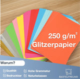 1 x RAW Customer Returns 100 sheets of A4 construction paper - 250 g m paper - construction cardboard with 16 colors with gold silver colors - craft paper craft cardboard for crafting designing - colored paper - RRP €10.27