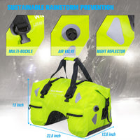 1 x RAW Customer Returns WILD HEART Waterproof Motorcycle Tail Bag 70L with Rope Strap and Inner Pocket Made of Waterproof 500D PVC for Travel, Motorcycle etc. Bright Green  - RRP €99.83