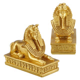 1 x RAW Customer Returns 2 Pieces Sphinx Statue Egyptian Pharaoh Giza Sphinxes Decoration Lion Mythology Figurine Fengshui Desktop Ornament for Home Office - RRP €20.42