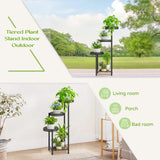 1 x RAW Customer Returns LyTaispuly 4 Tier Plant Stands Indoor Outdoor, Tall Metal Plant Stand for Multiple Plants, Modern Corner Plant Shelf Flower Stand Holder Display Rack for Living Room Balcony Patio Square  - RRP €46.38