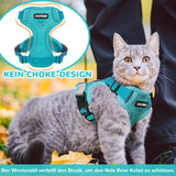 2 x Brand New Adjustable cat harness escape-proof, cat harness with leash collar pendant set, soft harness for cat chest harness for cats kittens dogs puppies Blue Lake, XL  - RRP €40.8