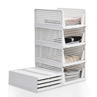 1 x RAW Customer Returns BTGGG 4 Pack Wardrobe Organizer Stackable Plastic Closet Organizer Wardrobe Storage Box, Easy Pull Out Drawer Dividers for Clothes Closet Pantry Laundry - RRP €42.99