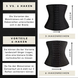 1 x RAW Customer Returns Waist trainer with soft steel rods - sports underbust corset - corset women - corset top - sexy corset - corset - waist cincher - shaper - waist shaper 3 rows of hooks, black beige, L  - RRP €19.66