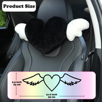 1 x RAW Customer Returns 2 Pack Heart Shaped Car Headrest Pillow Cute with Angel Wings - Comfortable Soft Car Neck Pillow Headrest Cushion Kawaii Car Accessories for Driving Travel Office Home Decoration, Black - RRP €14.11