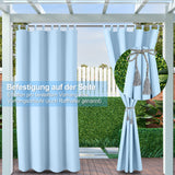 1 x RAW Customer Returns Clothink Outdoor Curtain Velcro Fastener 132x245cm Light Blue Anti-Fade Winter Protection Wind Protection Sun Protection Privacy Protection Weatherproof, Vertical Awning Terrace Balcony Pergola - RRP €32.22