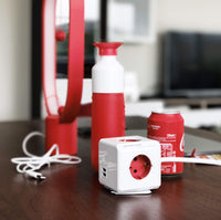 1 x RAW Customer Returns allocacoc PowerCube Extended USB incl. 1.5 m cable red Type F - RRP €21.26