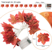 1 x RAW Customer Returns Bigzom 3M maple leaf fairy lights, 20 LED autumn fairy lights, maple leaf garland, autumn decoration, battery operated leaf garland lights for Thanksgiving, Halloween, Christmas, party - RRP €9.99