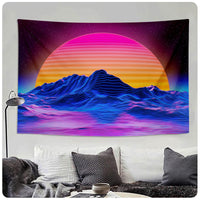 1 x Brand New Roninkier Tapestry Moon Blacklight Forest Fluorescence - Tapestry Psychedelic Aesthetic Uv Reactive Wall Cloth Hippie Decoration Nature Tapestry Cloth Bedroom Wall Decoration 150x130cm - RRP €24.99