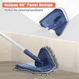 1 x RAW Customer Returns JEHONN Floor Mop with Long Handle 200CM, 3-In-1 Wall Mop with 6 Replacement Microfiber Chenille Pads for Ceiling, Painted Walls, Windows, Floor, Baseboard Blue  - RRP €24.99