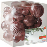 1 x RAW Customer Returns Prextex Rose Gold Christmas Baubles for Christmas Decorations - 36 Pieces Shatterproof Ornaments with Hook - Combo of 6 Styles in 3 Different Sizes  - RRP €16.97