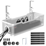 1 x RAW Customer Returns Cinati Under Desk Cable Management Tray, Cable Management Under Desk No Drilling, Desk Cable Management Box for Office, Home - No Damage to Desk - RRP €25.67