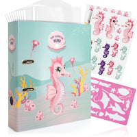 1 x RAW Customer Returns OfficeTree Portfolio Kindergarten Folder A4 Wide Seahorse Motif - Kindergarten folder with accessories - Folder Kindergarten Portfolio Set - Kindergarten folder for memories of daycare - RRP €10.07