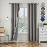 1 x RAW Customer Returns CUCRAF opaque curtains with eyelets light gray - 100 blackout curtain eyelet curtains set of 2 H225xW140cm decorative eyelet curtains thermal curtains for living room children s room bedroom - RRP €46.38