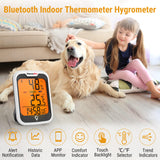 1 x RAW Customer Returns ThermoPro TP358-2 Bluetooth Hygrometer Indoor Set of 2 Room Thermometer with Time Night Light Humidity Meter with Recording Indoor Thermometer for Bedroom, Office, Wine Cellar, Greenhouse - RRP €40.31