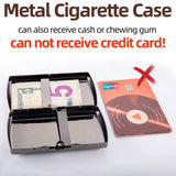 1 x RAW Customer Returns Metal Cigarette Case Box, Contains 12 85mm Cigarettes 12pcs 85mm, Gun black  - RRP €12.78