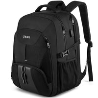 1 x RAW Customer Returns 18.4 inch Laptop Backpack Men 55L, Extra Large Waterproof Work, Anti Theft Business Travel Laptop Bag with USB Charging Port School Backpack for Men Women Boys Teenagers - Black - RRP €58.02