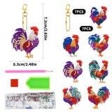 26 x Brand New Jodsen 7 Pieces Rooster Diamond Painting Keychain Double Sided Diamond Art Painting Rooster Key 5D DIY Crafts Pendant Diamonds Mosaic for Case Bag Phone Crafts - RRP €280.8