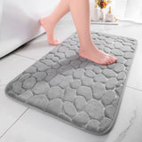 1 x RAW Customer Returns chakme bath mat memory foam bath carpet memory foam shower mat absorbent bath mat bathroom carpet shower mat decorative doormat non-slip mat for bathroom living room 60 120 cm, light grey - RRP €39.31