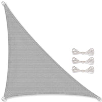 1 x RAW Customer Returns CelinaSun sun sail including fastening ropes Premium HDPE weatherproof breathable triangle right-angled 3.2 x 3.2 x 4.5 m light grey - RRP €26.39