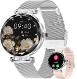 1 x RAW Customer Returns Fitonme Smartwatch Women Round with Telephone Function, 1.19 Inch AMOLED Display Fitness Watch with 100 Sports Modes Heart Rate Monitor SpO2 Sleep Monitor, IP68 Waterproof Sports Watch Wristwatch- RRP €59.99