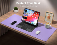 1 x RAW Customer Returns Aothia desk pad, mouse pad, office desk mat, non-slip PU leather desk mat, waterproof desk pad for office and home 80cmx40cm, lavender  - RRP €17.22