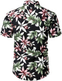 1 x RAW Customer Returns JOGAL Men s Hawaiian Shirt Casual Floral Short Sleeve Shirt Pink M - RRP €26.95