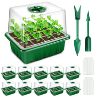 1 x RAW Customer Returns YAUNGEL indoor greenhouse cultivation box, 10 pieces 120 cells mini greenhouse cultivation set with raised lid, seedling starter trays greenhouse cultivation tray with lid for plant, pink - RRP €20.16