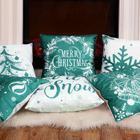 18 x Brand New Tatuo Pack of 6 Christmas Cushion Covers Decorative Christmas Cushion Cover Holiday Cushion Covers Decorative Cushion Covers for Sofa Couch Christmas Office Bedroom Teal Style, 12 x 20 Inches  - RRP €367.2