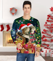 1 x RAW Customer Returns Loveternal Ugly Christmas Sweater Men 3D Print Ugly Christmas Sweater Long Sleeve Xmas Hairy Chest Pullover Rude Jumper XL - RRP €32.24