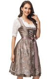 1 x RAW Customer Returns TrendiMax Traditional Women s Dirndl Midi Dirndl Dress Costume Dress for Oktoberfest with Lace Apron, Dark Coffee, 36 - RRP €110.92