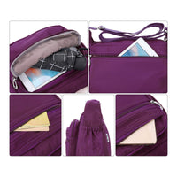 2 x RAW Customer Returns NOTAG Women s Shoulder Bag Waterproof Nylon Bag Crossbody Bag Messenger Bag Women Multi Pocket Casual Bag For Short Trip L, Purple  - RRP €47.98