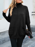 1 x Brand New Famulily Soft Turtleneck Sweater Women Long Thick Knitted Sweater Winter Chunky Mesh Black M - RRP €29.14